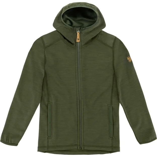 Fjällräven Kids Keb Fleece Hettegenser 146 - unisex - Deep Forest/Grønn - Topps