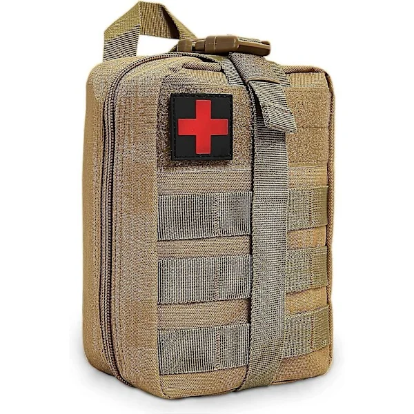 Taktisk førstehjælpspose, Emergency Survival First Responder Medic Taske, Førstehjælpsbæretaske Egnet til udendørs vandreture, camping, klatring og 