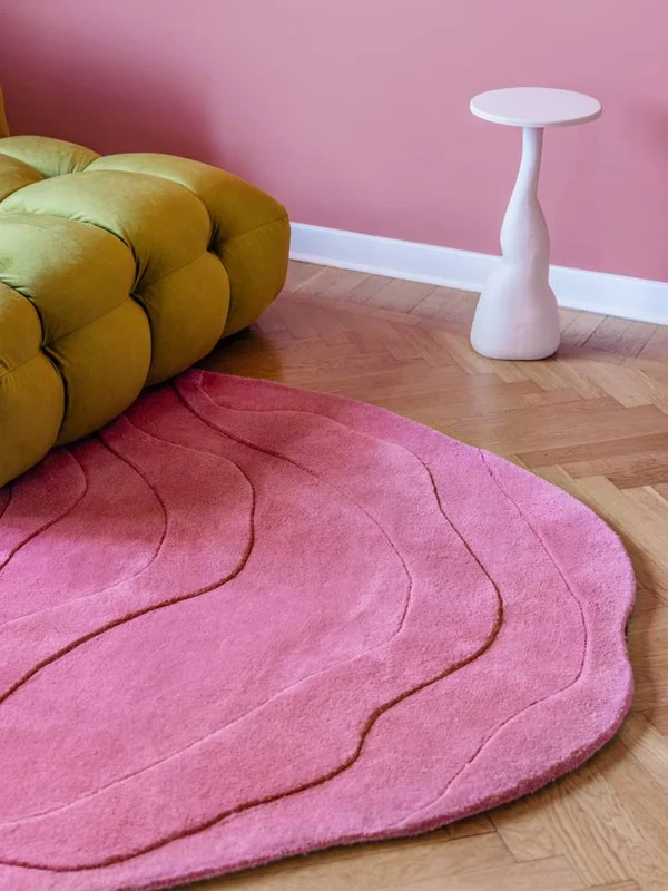 Barba Ø 250 Large Pink Wool Rug