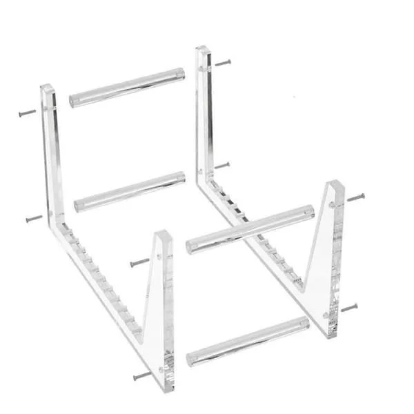 Klar Vinyl Plate Stativ Holder for Skrivebord Album Oppbevaring, Akryl Vinyl Plate Hylle Display