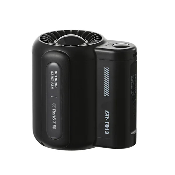 Rechargeable fan with 3 speeds and belt clip Black
