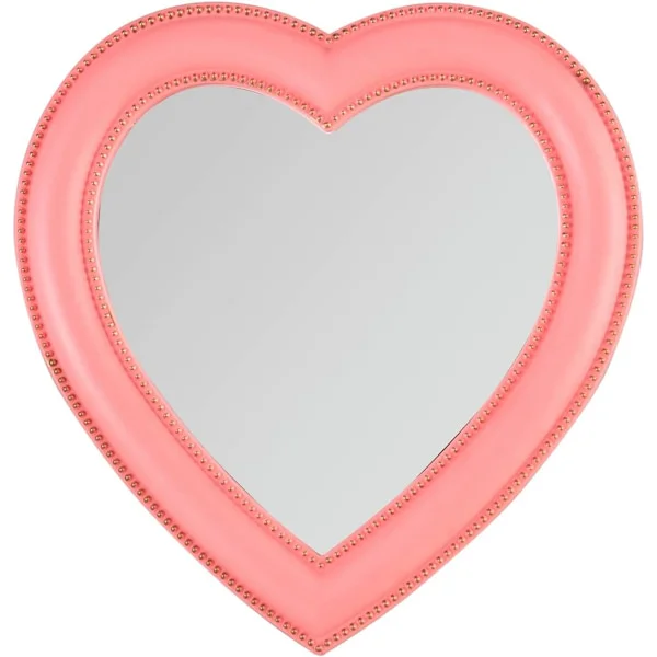 Heart-shaped Makeup Mirror Cosmetic Mirror Wall Desk Mirror Bedroom Mirror, Gift 17.5*18.5cm