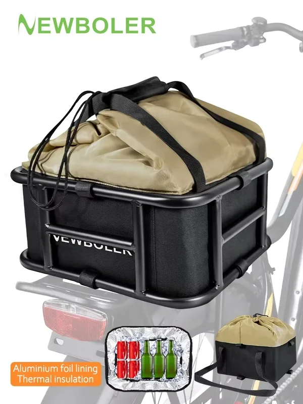 AliExpress - NEWBOLER fer grande capacité vélo panier arrière support e-bike Cargo Rack sac vélo paniers pour voyage en plein air Shopping vélo de 