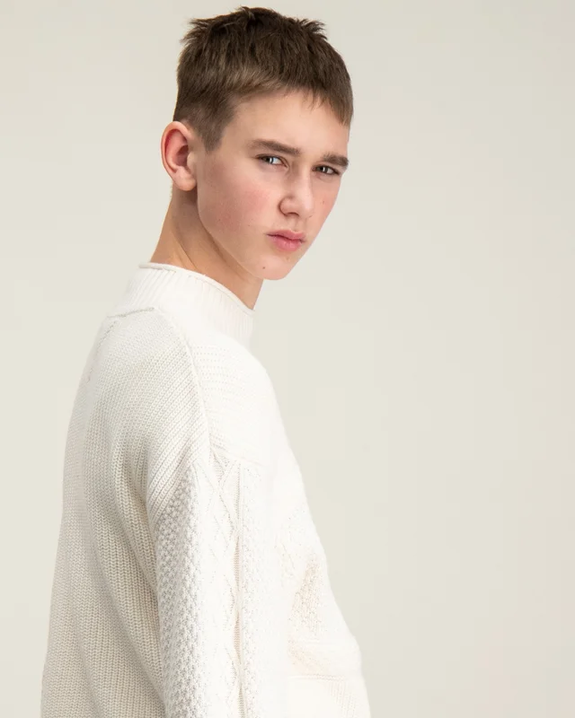 Tommy Hilfiger FLAG CABLE TURTLENECK Gelb Pullover Jungen - Kids Brand Store