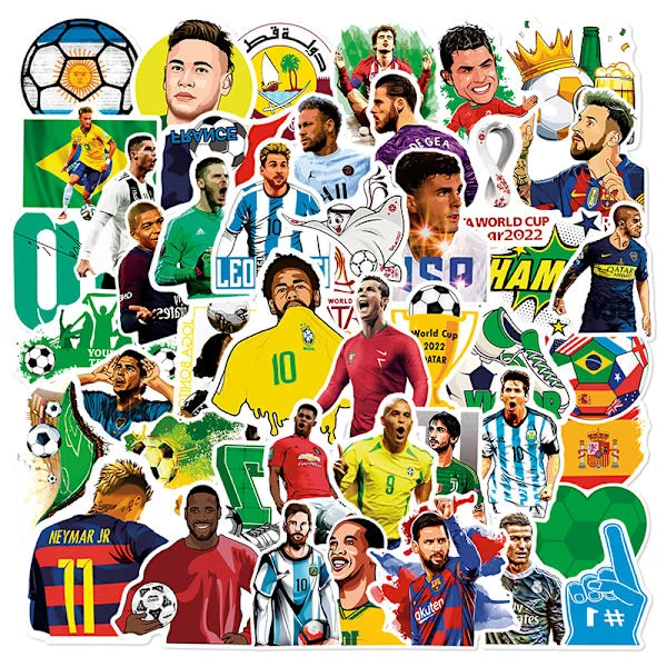 50 Fotbolls Graffiti Sport Brevpapper Klistermärken Vattentäta Brevpapper Skateboard Kopp Klistermärken
