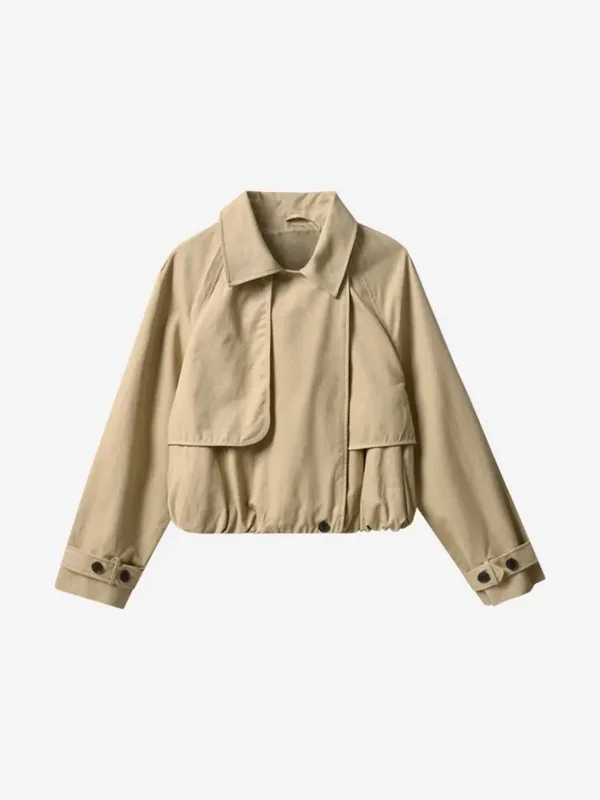 AliExpress - Manteau Trench Femme de Haute Qualité à Col Revers, Coupe Décontractée, Manches Longues, Couleur Unie, Coupe Courte, Printemps 2026