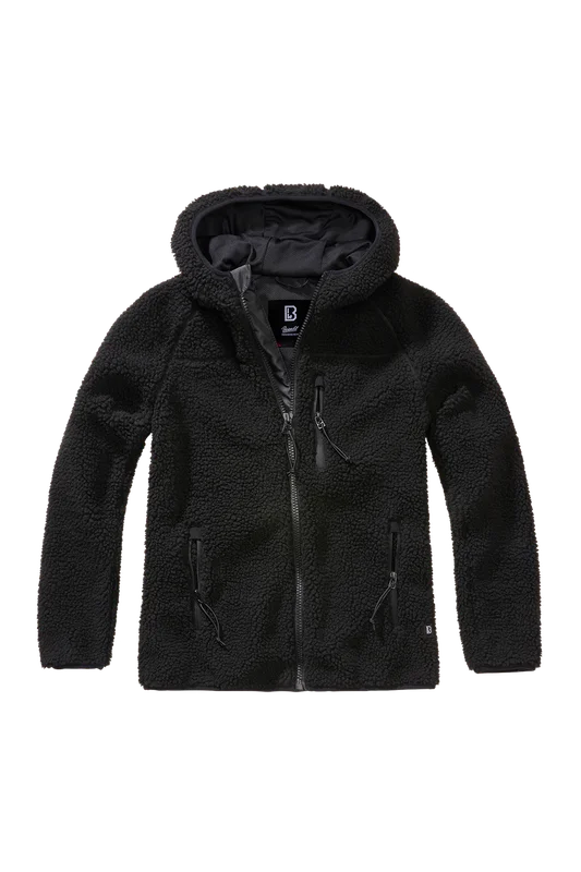 Brandit Teddyfleece Hood Jacka Dam Svart S
