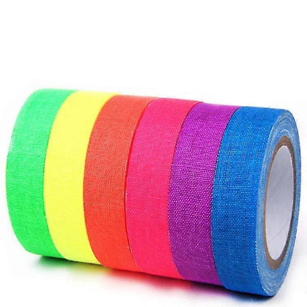 Farvet malertape, farvet malertape, 6-pak, tegnetape, håndværkstape, mærketape, papirtape, farvet tape, kunsttape