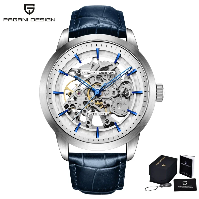 AliExpress - PAGANI DESIGN 2026 Nouvelle Montre Mécanique Squelette pour Homme, Montre Automatique de Luxe Haut de Gamme, Bracelet en Cuir Bleu, 