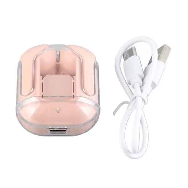 Trådlösa Bluetooth-hörlurar Brusreducerande hörlurar Digital display Uppladdningsbara Rosa