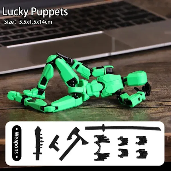 【BQ】Titan 13 Action Figure T13 Model Figures 3D Printed Movable Multi-Jointed Lucky 13 Action Figure Nova 13 Action Figure Dummy Green