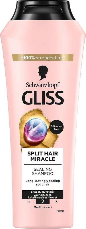 Spar 25% • Køb 2, Schwarzkopf Gliss Split Hair Miracle Shampoo 250 ml, Hår, Shampoo, Hårshampoo