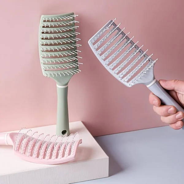 Trasselfri ventilerad hårborste - Antistatiska joniska borst | Hårbottenmassage & Fönstyling (25 cm/10 tum längd)