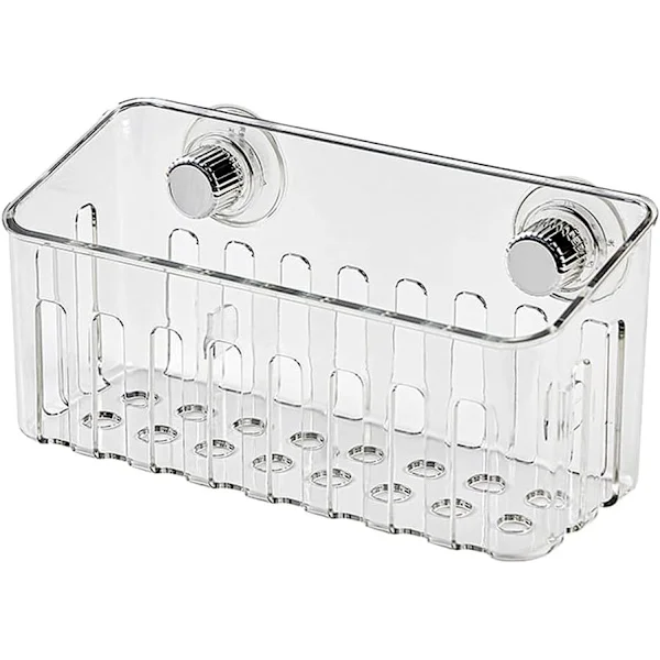 Sink Sponge Holder, Transparent ABS Suction Cup Organizer for Kitchen Counter Sponge, Soap, Dish Brush, Scouring Pad, Sink Caddy