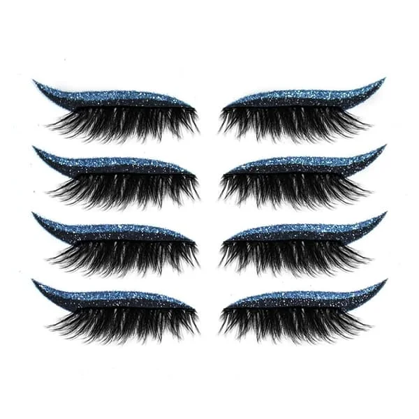 4 par vanntette gjenbrukbare eyeliner-øyevipper-klistremerker enkle å påføre og fjerne