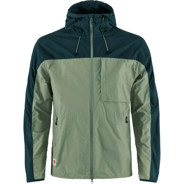 Fjällräven High Coast Windbreaker XS - male - Patina Green-Navy - Windbreakers