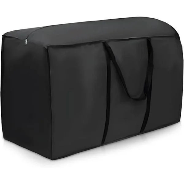 Vattentät förvaringsväska för trädgårdsmöbelkuddar, 210d oxford tyg förvaringsöverdrag för utomhusbruk, Anti-UV Vattentätt tyg uteplats (116x47x51cm)