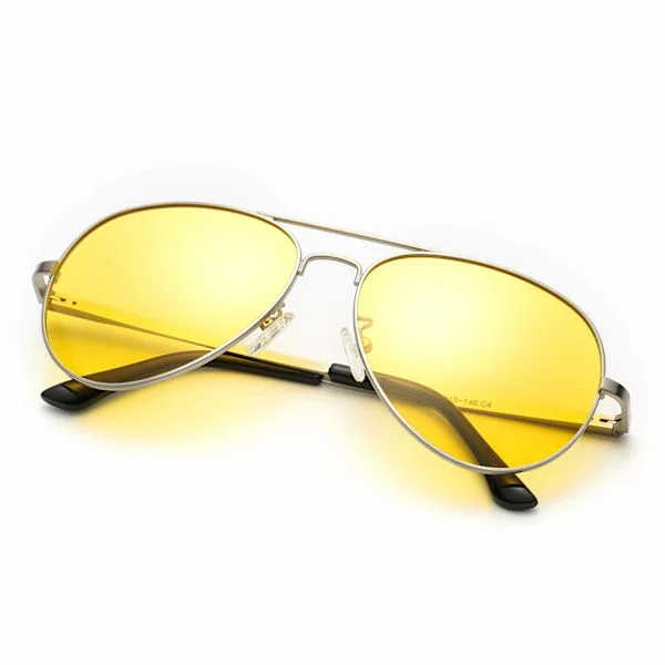 Night Driving Glasses, Night Vision Anti-Glare Safety Glasses Polarized Yellow Lens for Day and Night Driving, UV400 Protection