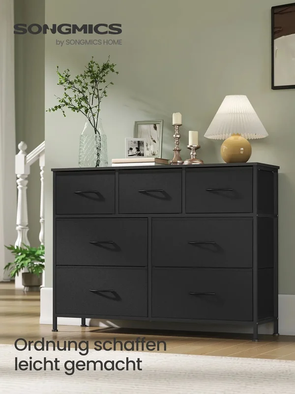 AliExpress - SONGMICS Kommode, Schrank, 7 Stoffschubladen, Aufbewahrungsschrank, Stahl, MDF