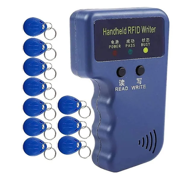 Handhållen 125khz Rfid Läsare Skrivare Duplicator Kopierare, Uppgraderad Id-kort Klonare Programmerare, Med 10st