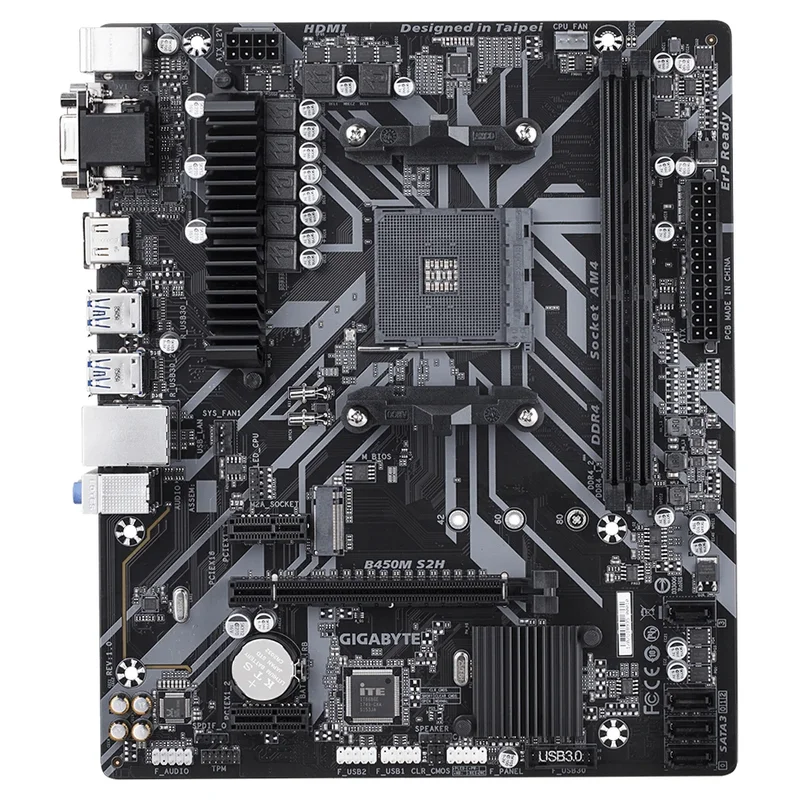 AliExpress - Carte mère GIGABYTE B450M S2H B450, mémoire RAM DDR4, compatible CPU AM4 Ryzen 9 5950X 9 5900X 7 5800X3D 5 5600X, HDMI, Micro ATX