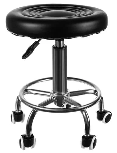 【DT】Skammel med hjul - Arbejdsstol - Barberstol - Frisør / Salon