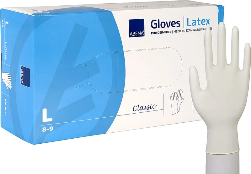 Abena Latex Handsker Classic Natur Large 100 stk, Tøj & Bolig, Rengøring, Engangshandsker