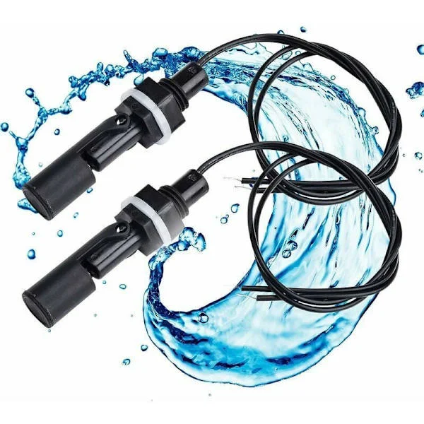 Flottörbrytare, 2 st Vattennivåsensor Vätskenivåbrytare Horisontell Flottörbrytare Pumpflottörbrytare för Pool Fiskdamm