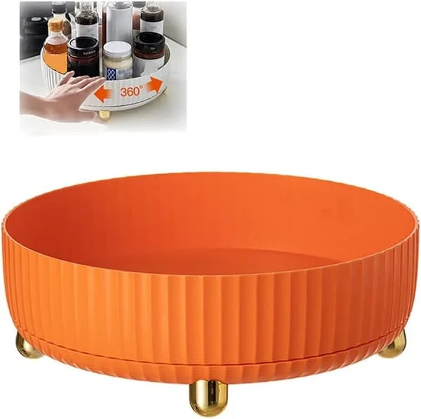 Rotating Spice Rack, Multifunctional Spice Storage, for Kitchen Storage and Organization-FX- Orange