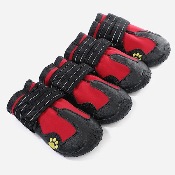 (6) 7.5 cm * 6.4 cm Protective Dog Shoes Waterproof Dog Boots with Reflective Adjustable Straps for Medium and Large Dogs