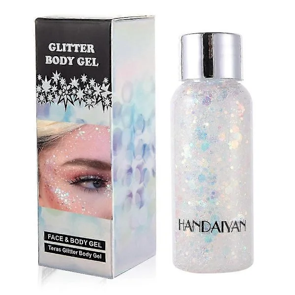 Sjöjungfru Paljetter Grov Glitter Flytande Ögonskugga Glitter Kroppsgel Festival Glitter Kosmetisk Ansikte Hår Naglar Smink Långvarig Glittrande 30g