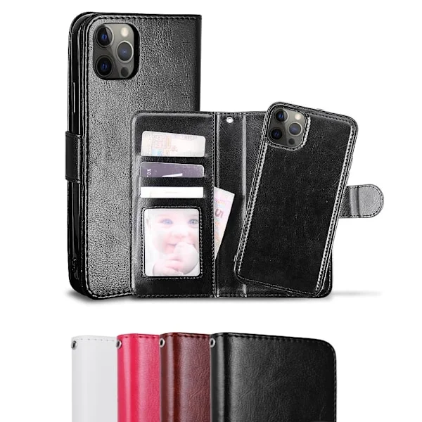 iPhone 12 / 12 Pro - Fodral / Magnet Skal 2in1 - Rosa