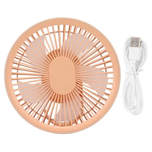 Utomhus nattlampa takfläkt 2 i 1 bärbar USB-laddning LED-fläkt för hem bil kontor skrivbord camping resor rosa