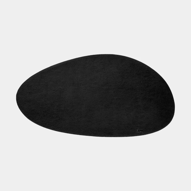 Magnetisk bordskåner Silwy Metal-Nano-Gel-Placemat Medium, oval, til magnetiske glas, sort, 20 x 13.5 x 0.4 cm