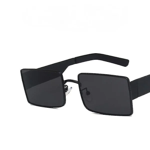 Svarta klassiska solglasögon med svarta linser - Unisex solglasögon UV400 skyddande herr- och dammodell (svart)xq-sg1010