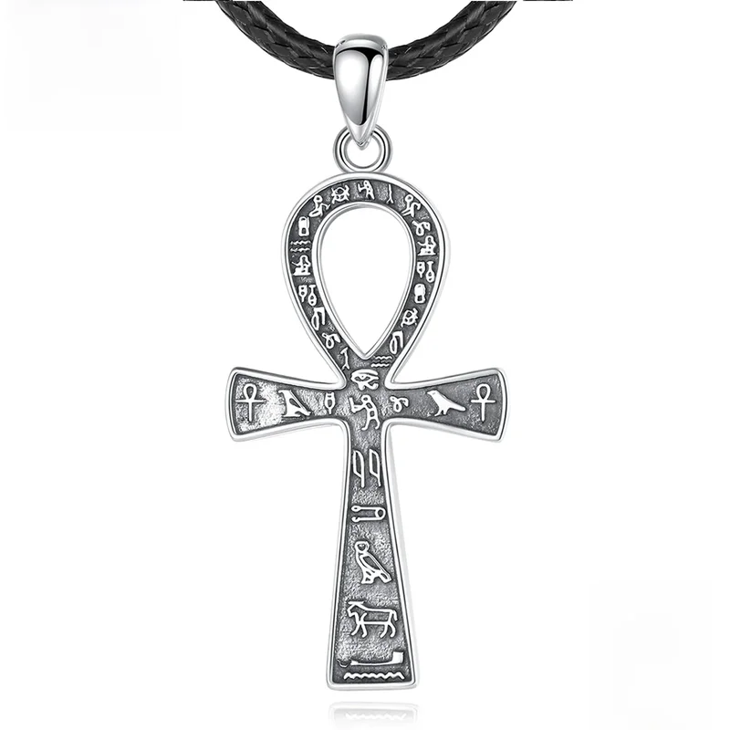 AliExpress - Eudora 925 argent Sterling ancien égyptien Ankh croix collier pour femmes homme Fine motard amulette pendentif personnalité bijoux cadeau