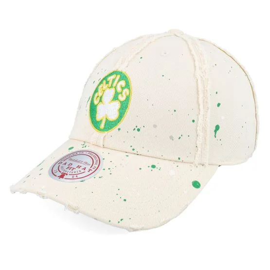 Mitchell & Ness - NBA Beige unconstructed Czapka Z Daszkiem - Boston Celtics What A Mess Strapback Bone Dad Cap @ Hatstore