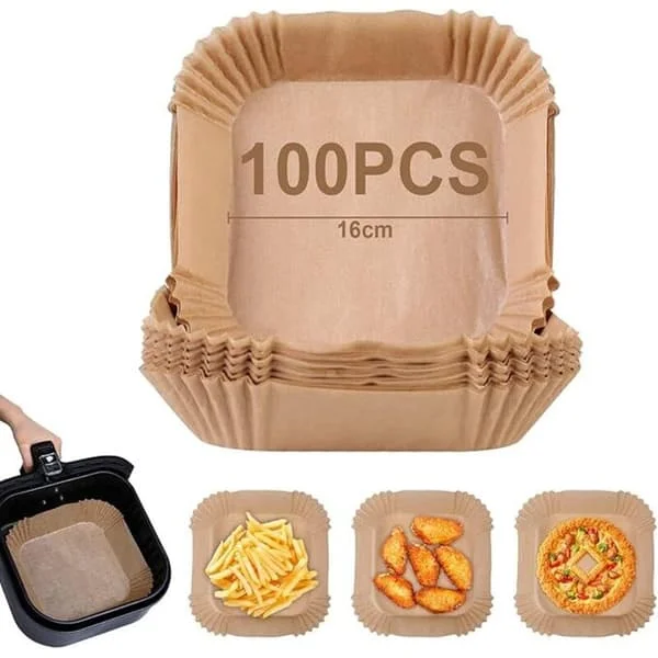 Air Fryer Bakplåtspapper, 100 stycken 16 cm Air Fryer Bakpappersfoder, Engångs Non-Stick Oljefritt Bakplåtspapper Air Fryer Tillbehör[HK]