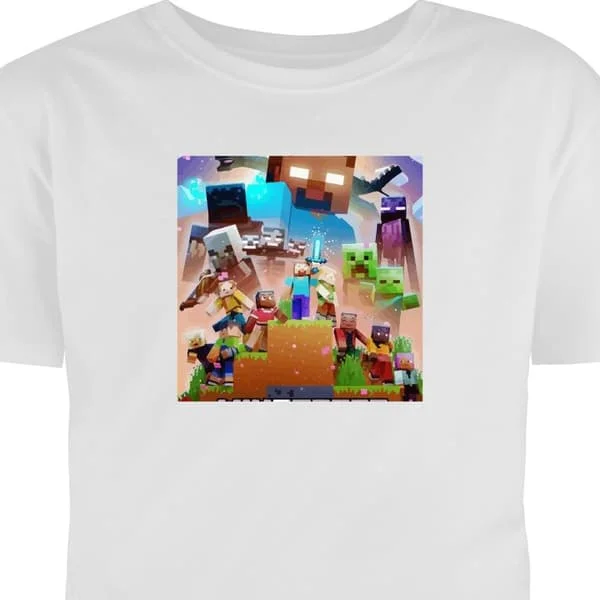 T-shirt för Vuxen | Klassisk Vuxen-T-shirt Vit Small Minecraft vit S