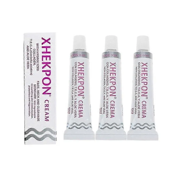 3X Cream for Face, Neck and Decolletage Skincare - Cream with Hydrolyzed Collagen and Aloe Vera / Anti-Aging Cream 40ml Promotes Skin Hydration