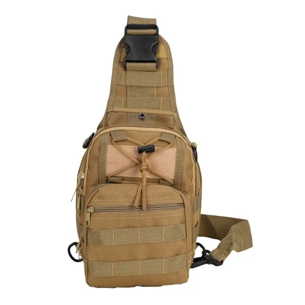 Men's Chest Bag Oxford Cloth Sling Backpack Casual Shoulder Bag for Hiking Cycling Travel Khaki
