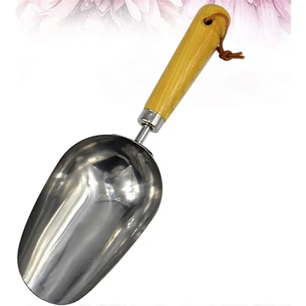 Hageredskap, hagespade, hagespade i rustfritt stål med fortykket håndtak, brytespade, skuffe, hageredskap med trehåndtak for omplanting
