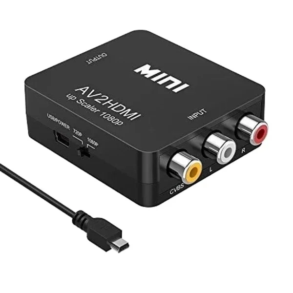 RCA till HDMI-adapter - Analog till digital signalkonverterare, 1080p, svart