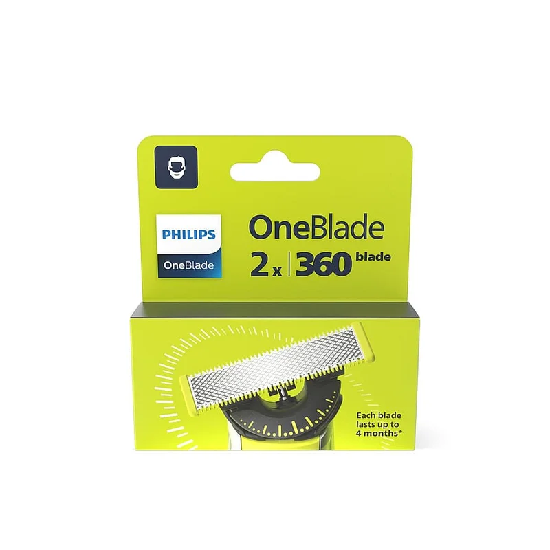Philips Philips OneBlade 360 Blade 2 Pack 2 stk, Mænd, Barbering, Skrabere & Blade