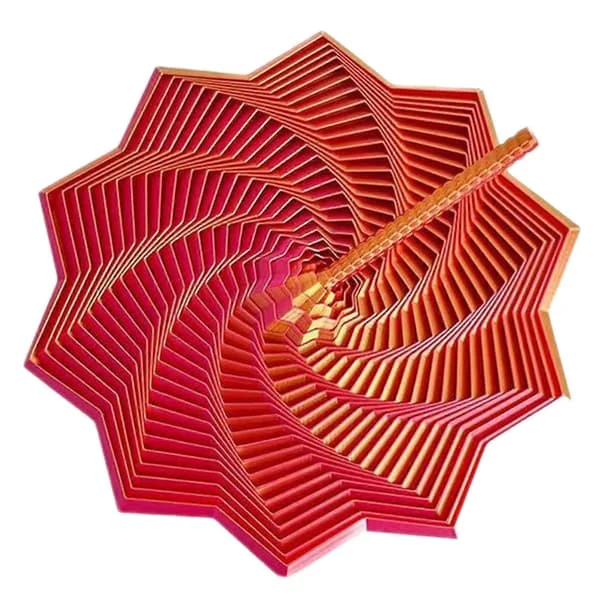 3D-printet udvidelig sensorisk Fidget Star, fraktal sekskant Fidget-legetøj med håndtag, honeycomb-hvirvelspiraldesign, stressaflastende legetøj til 