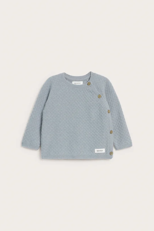 Newbie | Cardigan i ull- og kasjmirblanding Lyseblå 50 | Baby
