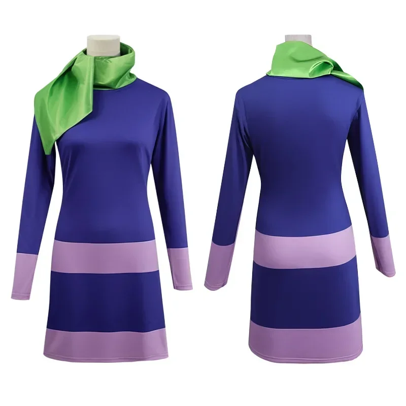 AliExpress - Costume de Cosplay Daphne Blake pour femmes, robe violette de dessin animé, écharpe, chaussettes, vêtements pour adultes, tenue de fête 