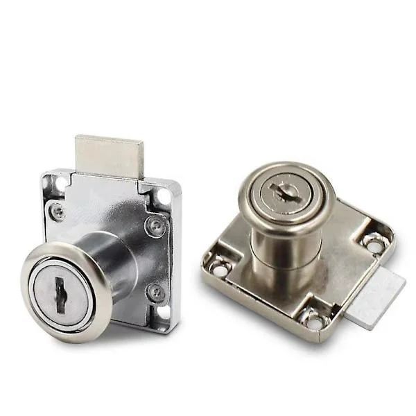 Kam Lock, Zinc Alloy Cabinet Lock, Security Cylinder Cabinet Lock Drawer Lock Compatible with Home Office Furniture Door Mailbox (2 Pieces, Silver)