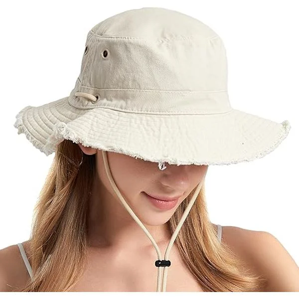 Gajaous Sun Hats for Women Men Wide Brim Garden Hat Foldable Fishing Hat Breathable Cotton UPF 50+ Fishing Hats Hiking Safari Outdoor