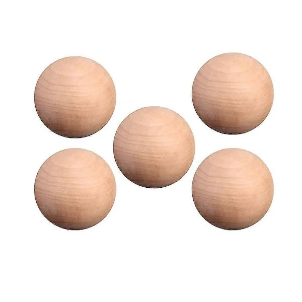 5 st 4 cm Diameter Träkulor DIY Runda Kulor Omålade Kulor Hantverksmaterial -Sy